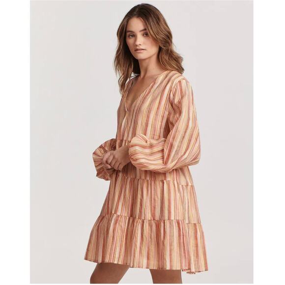 Charlie Holiday Agatha Striped Babydoll Dress - Picture 1 of 9